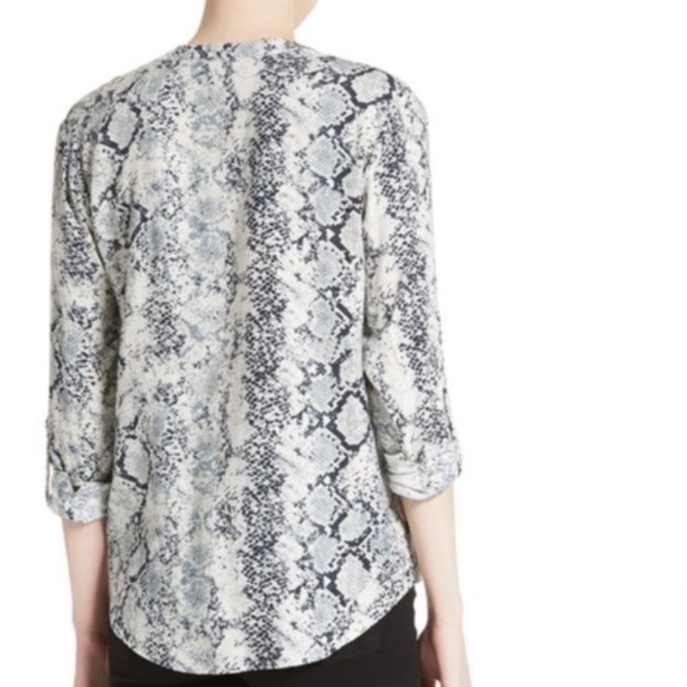 Soft Joie Dane Snake Print Button Front Blouse S - image 3